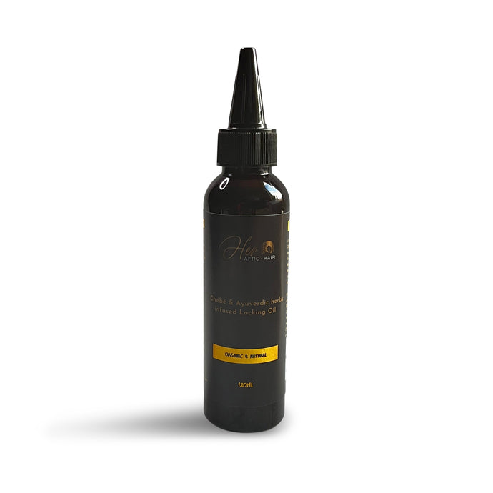 A mixture of Chebe powder and Ayurvedic herbs infused in organic cold pressed oils. Size: 120ml FEATURES Chebe powder to retain length with a mixture of Ayurvedic herbs to strengthen follicles and encourage growth, all infused in the best organic cold pressed oils. The Chebe & Ayurvedic herbs infused oil locks moisture into your hair strands - leaving your hair and splits ends soft, strong, hydrated and healthy. Scent: Lavender & Ylang Ylang